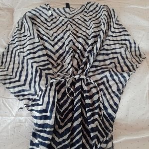 Charlie Paige Beach Coverup Sheer Pullover with Tie One Size Fits All